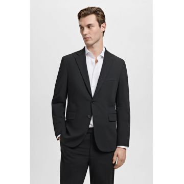 Sacou cu revere decupate - Negru