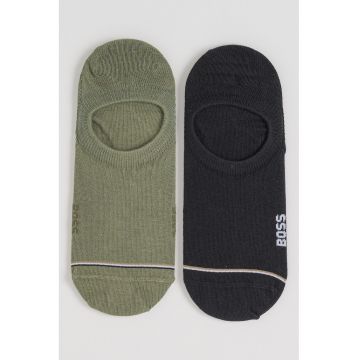 Set de sosete foarte scurte Iconic - 2 perechi - Verde/Negru