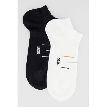 Set de sosete pana la glezna - cu logo - 2 perechi - Alb/Negru