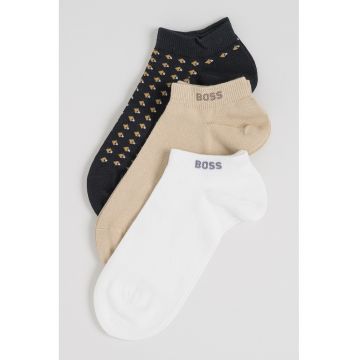 Set de sosete scurte - Alb/Negru/Bej inchis