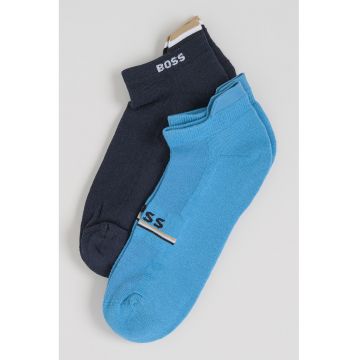 Set de sosete scurte cu logo - 2 perechi - Albastru