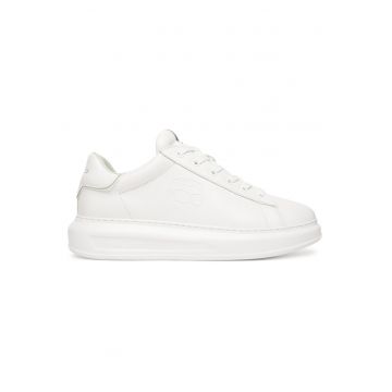 Tenisi barbati  piele naturala - alb - model Mono 01W