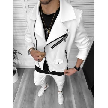 Trening barbati slim fit alb CU MIC DEFECT DEF1018 P18-1.1