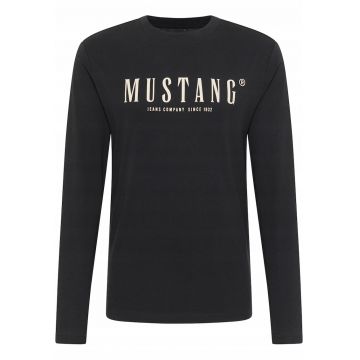 Tricou Barbati -  Asheville - Regular Fit - Decolteu Rotundwqfd - Cu Logo - Design Clasic - Maneci Lungi - Bumbac - Negru - Negru