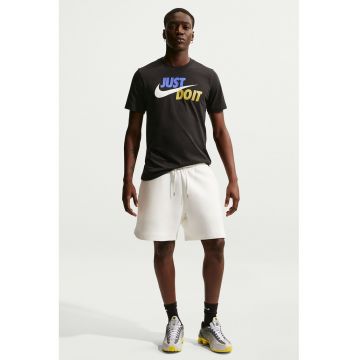 Tricou de bumbac cu imprimeu logo si text Swoosh - Negru/Galben/Albastru lavanda