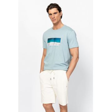 Tricou din bumbac cu imprimeu Mobya - Albastru