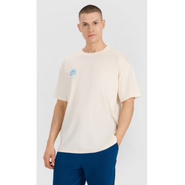 Tricou Oversize Barbati  100% Bumbac - Alb Ecru - SS25 - Alb