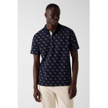 Tricou polo cu model logo - Alb/Violet aubergine