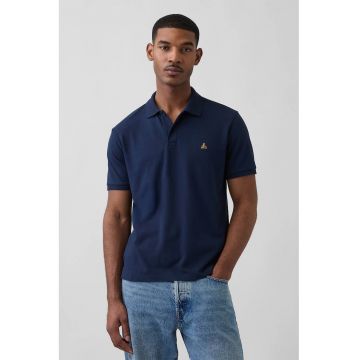 Tricou polo din amestec de bumbac - Bleumarin