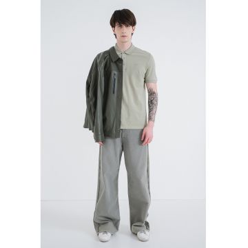 Tricou polo din bumbac pique Donos - Verde deschis