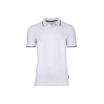 Tricou polo din pique Agnello - Alb