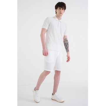 Tricou polo slim fit Dinoso - Galben pai/Alb optic