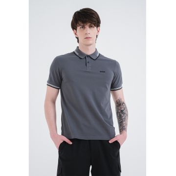 Tricou polo slim fit Paul - Gri inchis