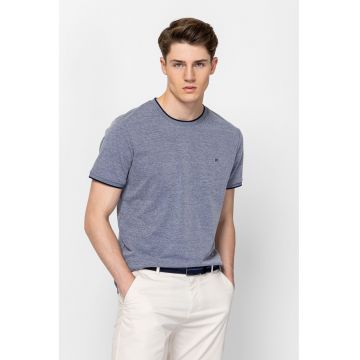 Tricou regular fit din bumbac Marol - Albastru melange