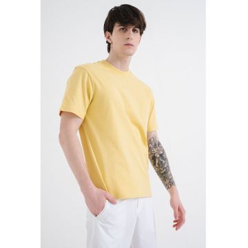 Tricou relaxed fit de bumbac Dapolino - Galben sofran
