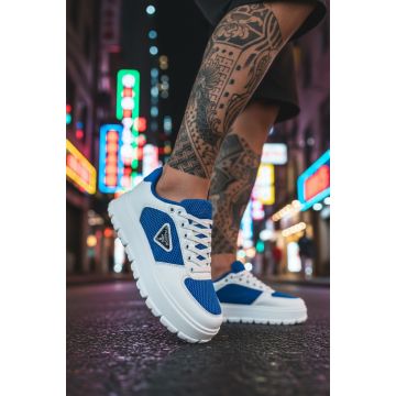 Adidasi barbati casual  alb cu albastru L100