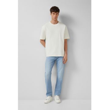 Blugi slim-fit cu aspect decolorat - Albastru deschis -