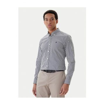 Camasa barbati  bleumarin/ alb