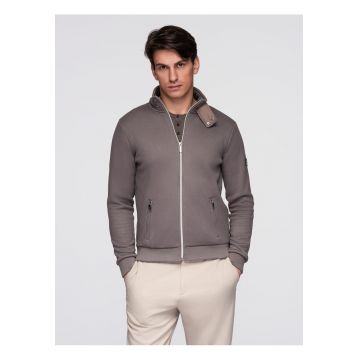 Jacheta cu guler înalt și căptușeală din fleece  C645 - Bej inchis