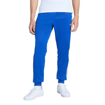 Pantaloni de trening cu croiala regular-fit si talie elastica - Alb/Albastru