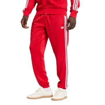 Pantaloni de trening cu croiala regular-fit si talie elastica - Alb/Rosu inchis