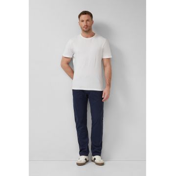 Pantaloni drepti cu talie medie - Bleumarin -