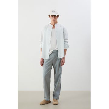 Pantaloni relaxed fit cu snur - Gri cenusiu