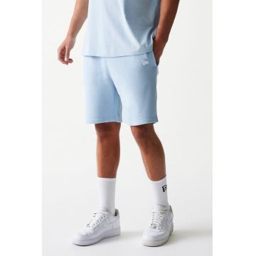Pantaloni scuti cu logo brodat si snur - Albastru pastel