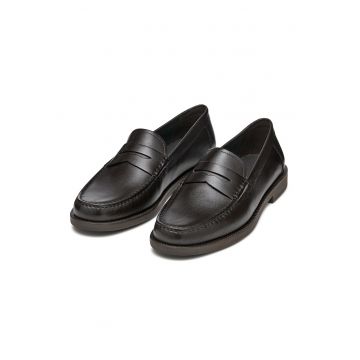 Pantofi loafer de piele - Maro inchis