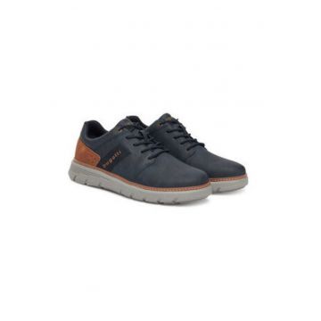 Pantofi sport barbati  albastru inchis - imitatie de piele - design modern - stil versatil - Albastru/Bleumarin