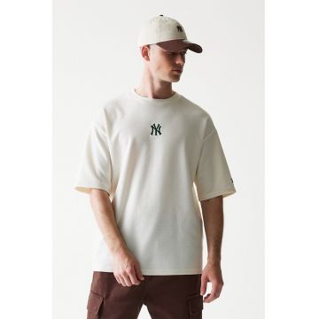 Tricou cu aspect texturat si maneci cazute - Alb