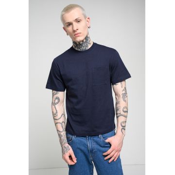 Tricou lejer din bumbac - Bleumarin