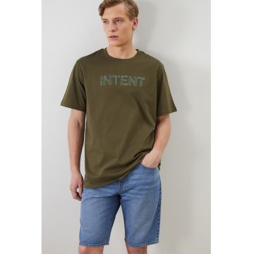 Tricou lejer din bumbac - Verde masliniu