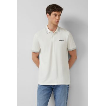 Tricou polo cu logo - Alb/Gri