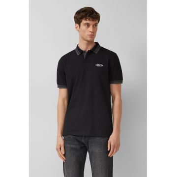 Tricou polo cu logo - Negru/Gri inchis