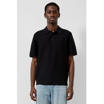 Tricou polo din tricot - Negru -
