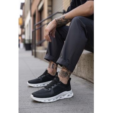 Adidasi barbati casual  negri cu alb 1685