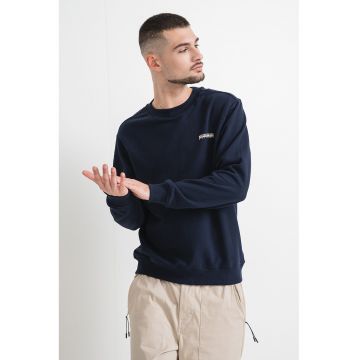 Bluza de trening cu decolteu la baza gatului Small Box - Bleumarin