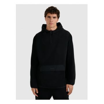 Hanorac barbati -  polar cu gluga - negru - regular -