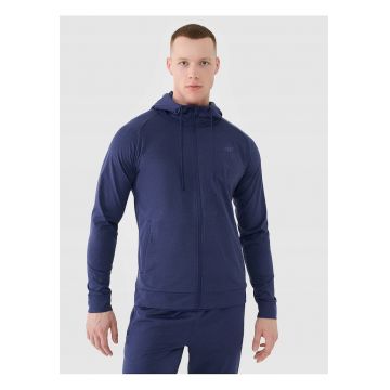 Hanorac de antrenament barbati  gluga reglabila - material sintetic - albastru marin - tehnologie 4FDry si 4FWarm