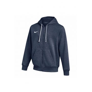 Hanorac din amestec de bumbac cu fermoar si detaliu cu logo discret - Albastru inchis