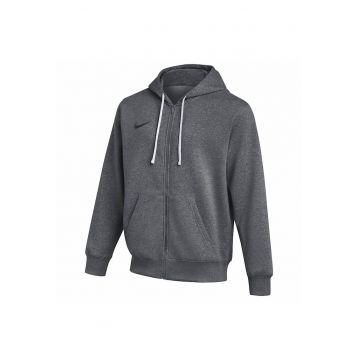 Hanorac din amestec de bumbac cu fermoar si detaliu cu logo discret - Gri inchis