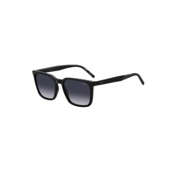 Ochelari de soare patrati cu logo - Negru