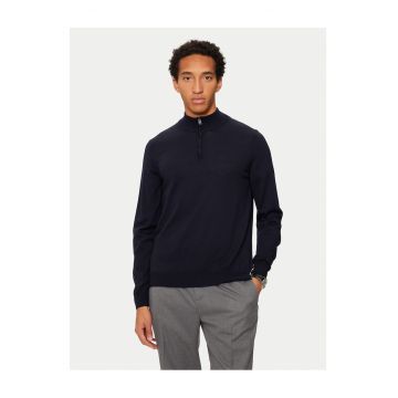 Pulover barbati  bleumarin - cu guler si fermoar