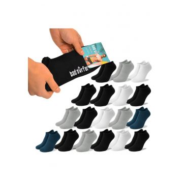 Set 18 Perechi Sosete Barbati -  Sneaker - Bumbac - Multicolor