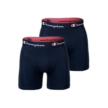 Set de boxeri cu banda logo - 2 perechi - Bleumarin