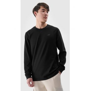Tricou Barbati Longsleeve Negru Intens - 100% Bumbac - Regular Fit - 200 gsm - Sportstyle - Marimi S-XXL -
