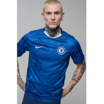 Tricou cu DriFit pentru fotbal - Alb/Albastru royal