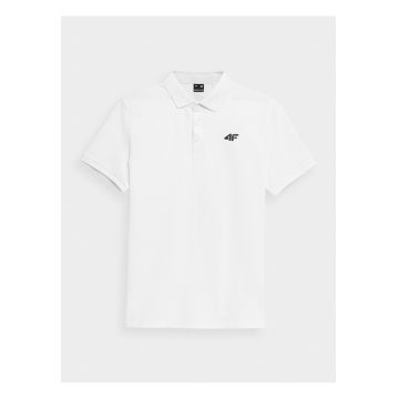 Tricou polo barbat  M366 - bumbac - alb - croiala regulata