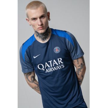 Tricou slim fit cu Dri Fit pentru fotbal - Gri inchis/Bleumarin
